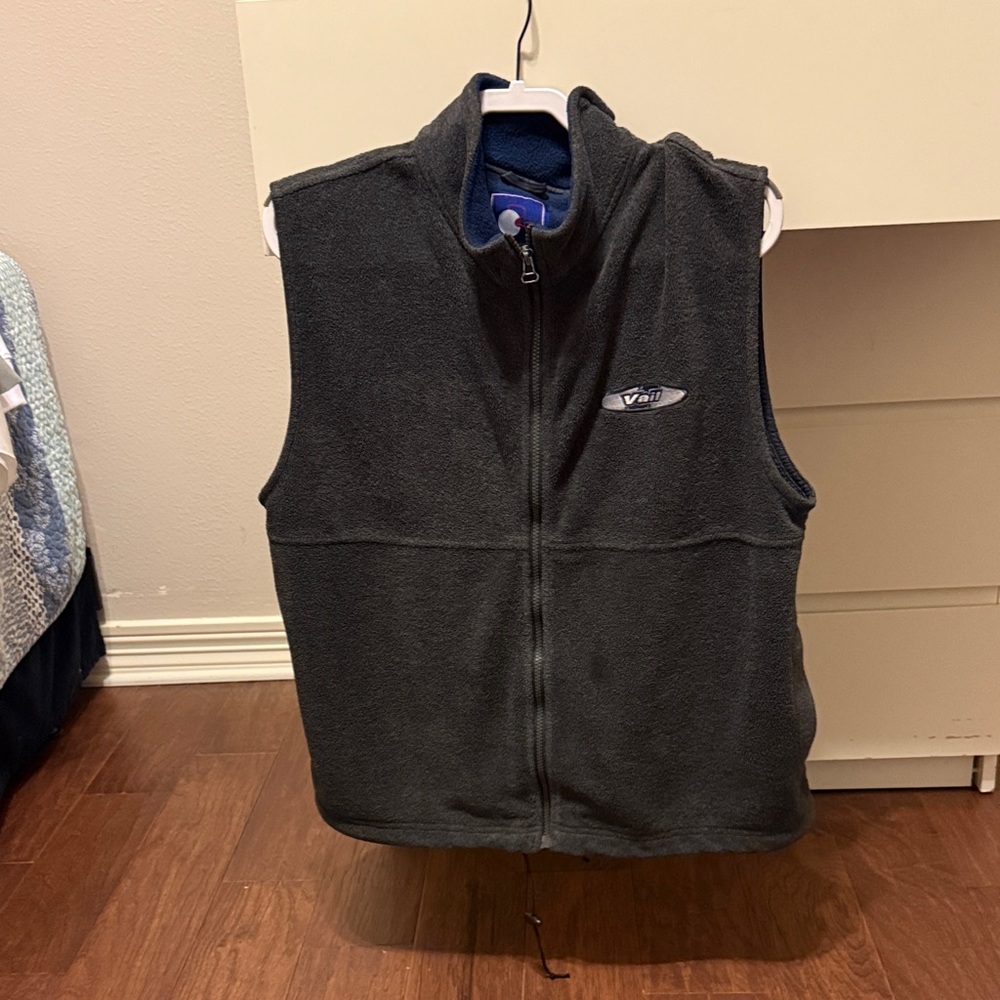 Ritz by Ritz Marketing Dark Gray Fleece Vest with Vail Logo VINTAGE!!